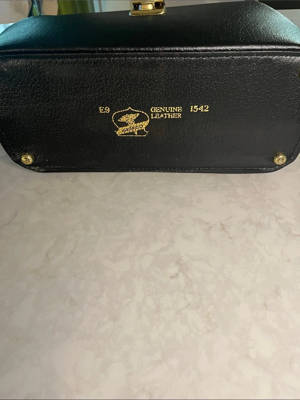 Vintage  Grafco Black Leather Doctor Physician Medical Bag Satchel E9 1542